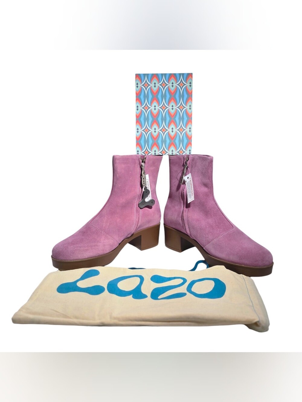 Lazo Siren Nebula Purple Suede Platform Ankle Boots Women’s 9 NIB
